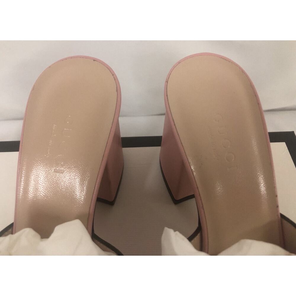 NIB Gucci Marmont GG Pink (Wild Rose) Leather 75mm Sandals 36.5EU/6.5US $860.00 - Picture 11 of 12
